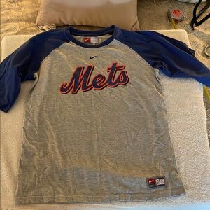 Nike Mets Gray and Blue Baseball Tee